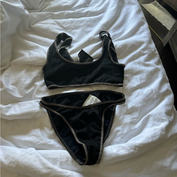 Elysiian Newport black sparkle shimmer bikini small new without tags - Picture 1 of 4